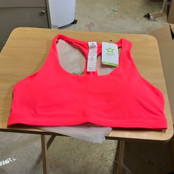 Spring Seaon Women's Fluorescent Pink Strappy Sports Bra L NWT - Picture 1 of 7
